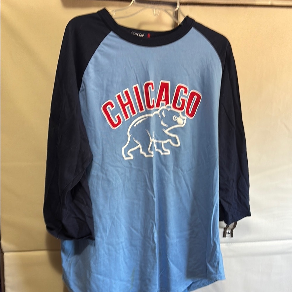 Blue 3/4 Sleeve Tee with Chicago Design